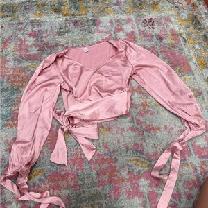 Elegant Pink Wrap Top